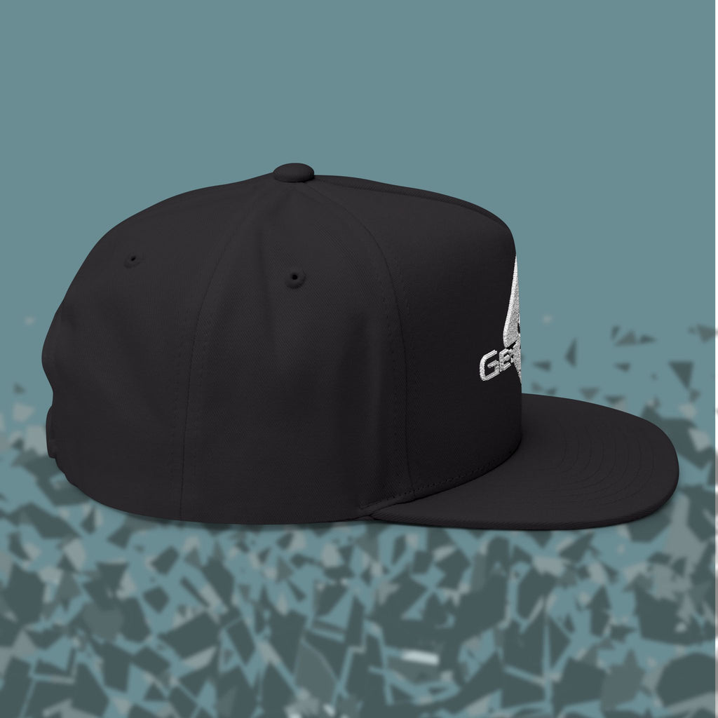 Get a Grip Embroidered Flat Bill in Black