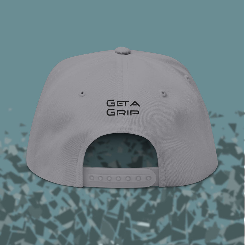 Get a Grip Embroidered Flat Bill in Gray